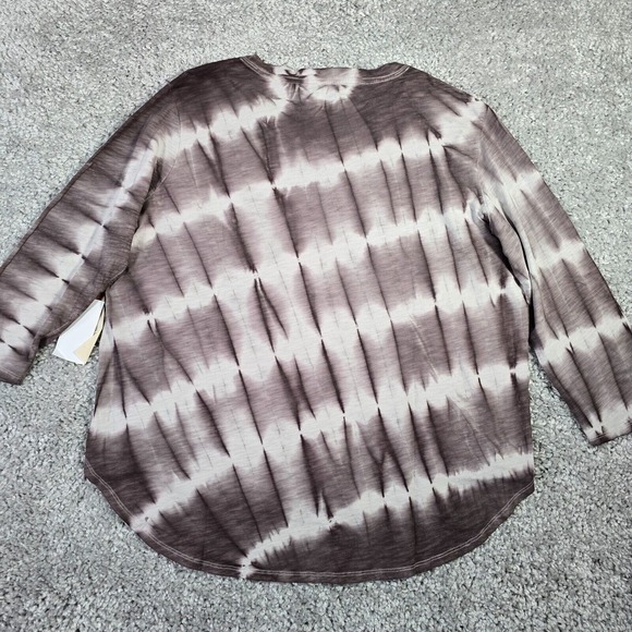 Escape by Habitat Shirt Womens Extra Large Brown Tie Dye Long Sleeve Stretch‎ - Picture 8 of 12